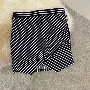 Navy and white asymmetrical skirt